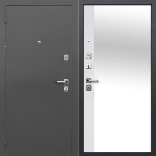 9 cм Зеркало Серебро / Эмалит белый 205*86 левая