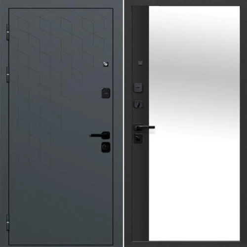 Металлическая 9 см Концепт Зеркало Муара RAL 7024 / Сатин / Графит 205*86 левая