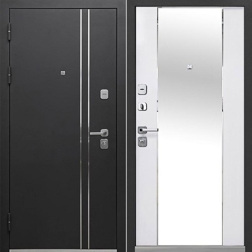 Luxor Зеркало Букле черный / Эмалит белый 205*86 левая