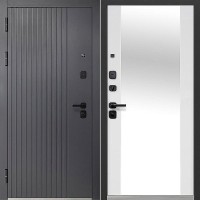 Luxor 2МДФ Вертикаль Зеркало Сатин графит / Эмалит белый 205*86 левая