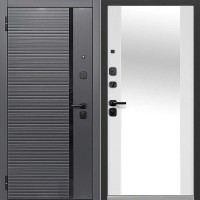 Luxor 2МДФ Горизонталь Зеркало Сатин черный / Эмалит белый 205*86 левая