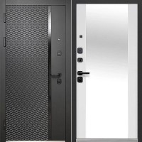 Luxor 2МДФ Ромбы Вертикаль Зеркало Антрацит софт / Эмалит белый 205*86 левая