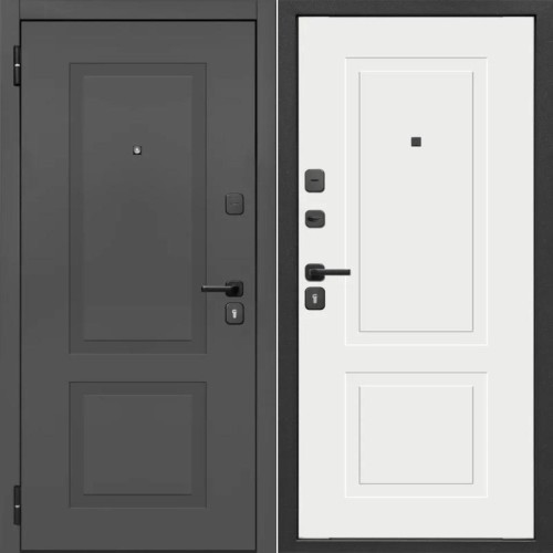 Металлическая Гарда 7 см 2 МДФ Сатин графит / Эмалит Белый 205*86 левая