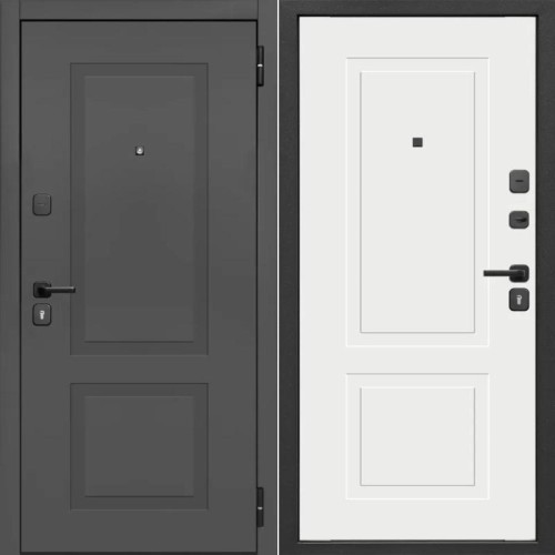 Гарда 7 см 2 МДФ Сатин графит / Эмалит Белый 205*96 правая