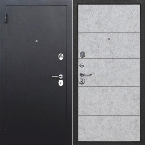 Гарда 7,5 см Букле Черный / Бетон снежный 205*86 левая