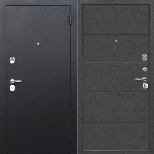 Металлическая Гарда 7,5 см Букле Черный / Бетон графит 205*96 правая