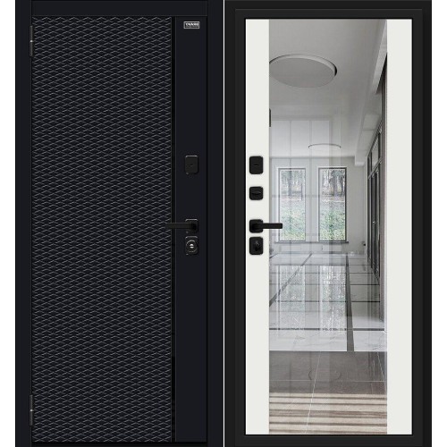 Металлическая Матрикс-3 Total Black/Off-white 205*86 левая