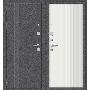 Металлическая Тайга-9 Вертикаль Антик Серебряный/Белый 205*86 левая