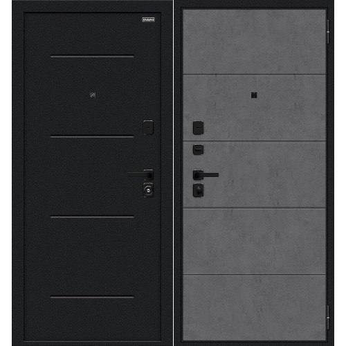 Граффити-1 Инсайд/SBlack Букле черное/Slate Art 205*86 левая