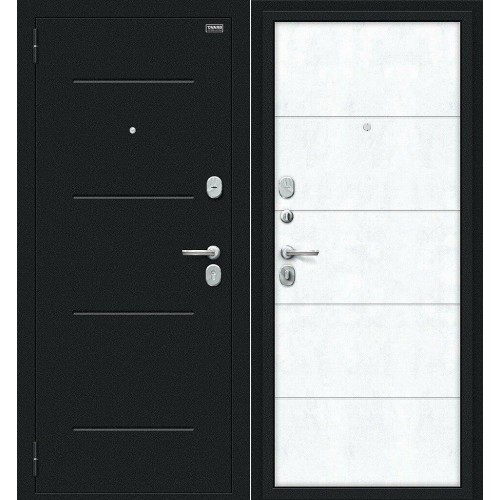 Металлическая Граффити-1 Букле черное/Snow Art 205*86 левая