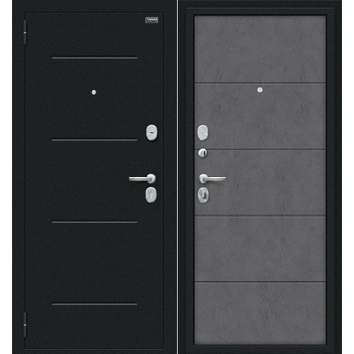 Металлическая Граффити-1 Букле черное/Slate Art 205*86 левая