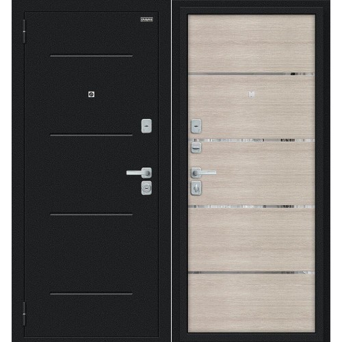 Металлическая Лайн/BChrome Букле черное/Cappuccino Melinga 205*86 левая