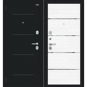 Металлическая Лайн Букле черное/Snow Melinga 205*86 левая