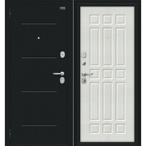 Металлическая Мило Букле черное/Bianco Veralinga 205*86 левая