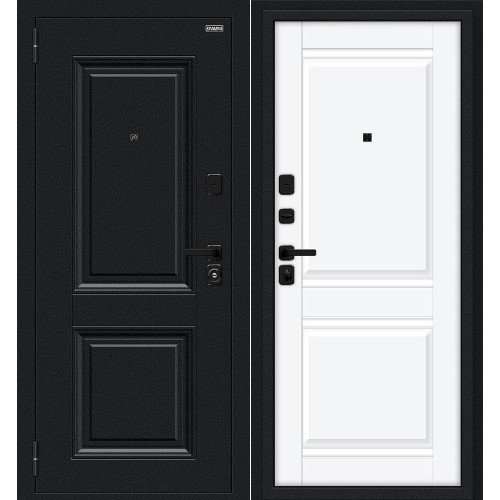 Некст МФ/SBlack Букле черное/White Silk 205*86 левая