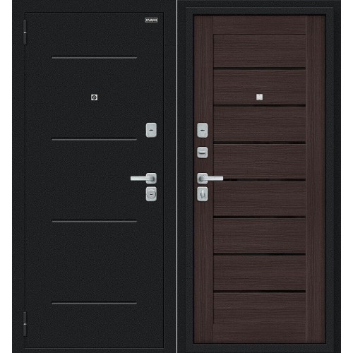 Техно/BChrome Букле черное/Wenge Melinga 205*86 левая