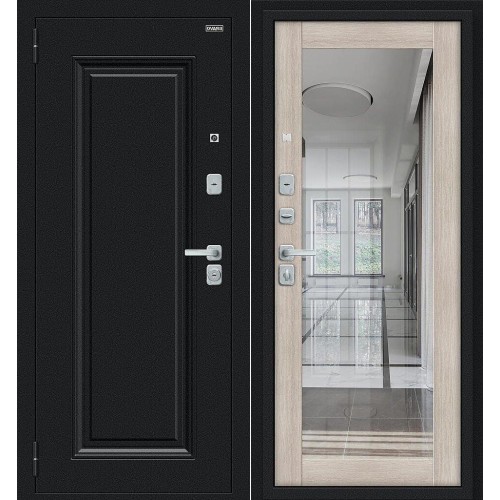 Флэш МФ/BChrome Букле черное/Cappuccino Melinga 205*86 левая