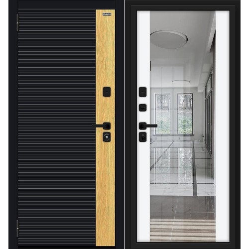 Металлическая Эво/SBlack Black Shell-Wotan Oak/White Silk 205*86 левая