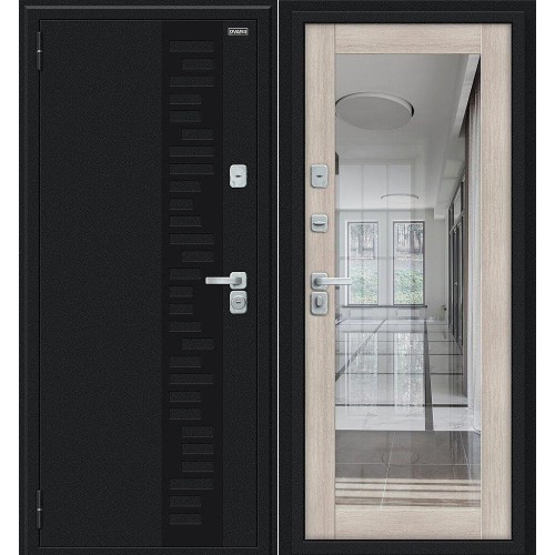 Thermo Флэш Декор-2 Букле черное/Cappuccino Veralinga 205*86 правая