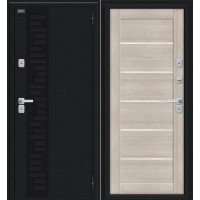 Металлическая входная дверь Thermo Техно Декор Букле черное/Cappuccino Veralinga